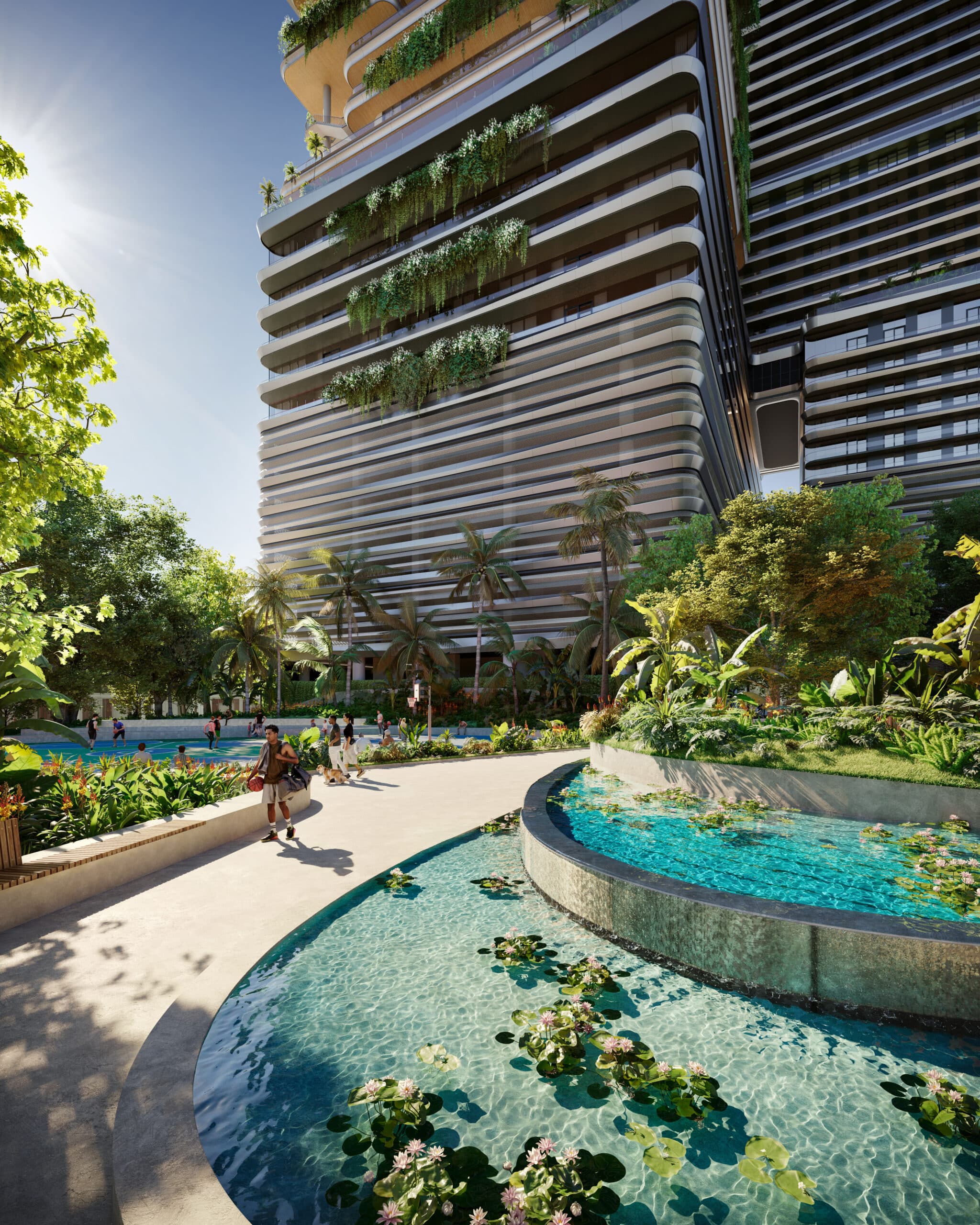 Corazón de Brickell junto a un parque